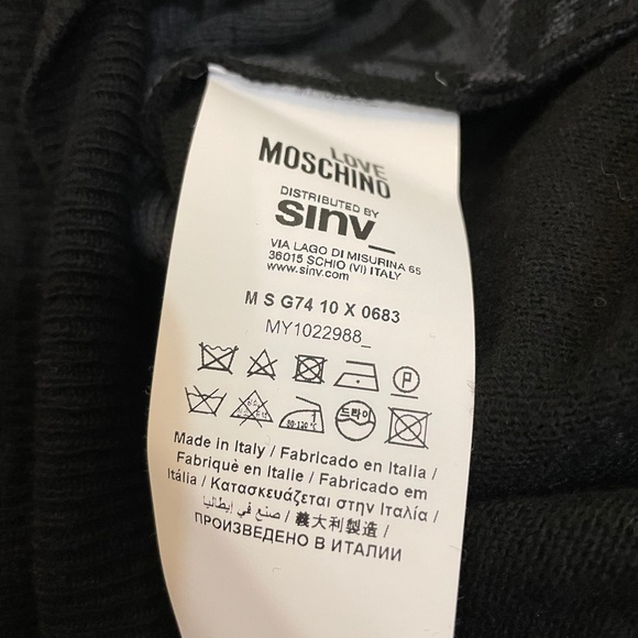 Love Moschino Mens Wool Cachmere Logo Sweater Sz M - Picture 7 of 8